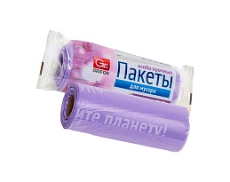 Мешки для мусора 35 л, ароматизированные, сиреневые, в рулоне 20 шт., ПНД, 12 мкм, 560х530 мм, GRIFON Полевые Цветы, 100-034 в Чехове