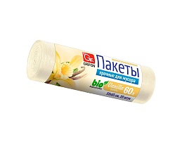 Мешки для мусора 60 л, ароматизированные, Ваниль, бежевые, в рулоне 20 шт., ПНД, 9 мкм, 650х550 мм, GRIFON Aroma, 101-023 V в Чехове