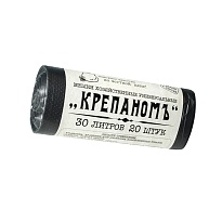 Мешки для мусора 30 л, черные, в рулоне 20 шт., ПНД, 7 мкм, 560х440 мм, Крепаномъ, 4607075710580 в Чехове Мешки для мусора 30 л, черные, в рулоне 20 шт., ПНД, 7 мкм, 560х440 мм, Крепаномъ, 4607075710580 в Чехове