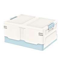 Ящик пластиковый складной белый, дно голубое, 480х360х240 мм в Чехове Ящик пластиковый складной белый, дно голубое, 480х360х240 мм в Чехове