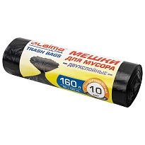Мешки для мусора 160 л, черные, в рулоне 10 шт., ПВД, 30 мкм, 1200х900 мм, LAIMA ULTRA, 607694 в Чехове