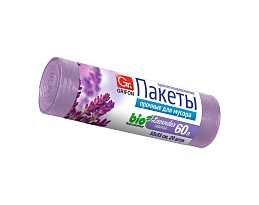 Мешки для мусора 60 л, ароматизированные, Лаванда, сиреневые, в рулоне 20 шт., ПНД, 9 мкм, 650х550 мм, GRIFON Aroma, 101-023 La в Чехове