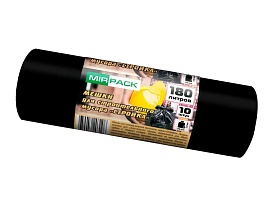 Мешки для мусора 180 л, ароматизированные, черные, в рулоне 10 шт., ПВД, 70 мкм, 1100х930 мм, СТРОЙКА, S18010110 в Чехове