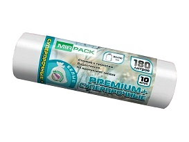 Мешки для мусора 180 л, ароматизированные, белые, в рулоне 10 шт., ПВД, 35 мкм, 1100х930 мм, PREMIUM+, 180105302 в Чехове Мешки для мусора 180 л, ароматизированные, белые, в рулоне 10 шт., ПВД, 35 мкм, 1100х930 мм, PREMIUM+, 180105302 в Чехове