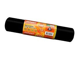 Мешки для мусора 180 л, ароматизированные, черные, в рулоне 10 шт., ПВД, 80 мкм, 1100х930 мм, EXPORT, exp18010142 в Чехове