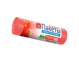 Мешки для мусора 60 л, ароматизированные, Клубника, красные, в рулоне 20 шт., ПНД, 9 мкм, 650х550 мм, GRIFON Aroma, 101-023 K в Чехове