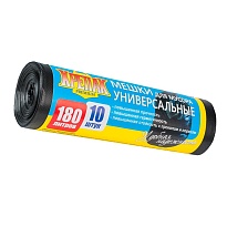 Мешки для мусора 180 л, черные, в рулоне 10 шт., ПНД, 20 мкм, 1150х800 мм, Крепак, 4607075710481 в Чехове Мешки для мусора 180 л, черные, в рулоне 10 шт., ПНД, 20 мкм, 1150х800 мм, Крепак, 4607075710481 в Чехове