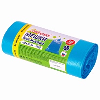 Мешки для мусора 35 л, синие, в рулоне 30 шт., ПНД, 10 мкм, 600х500 мм, Любаша, 608091 в Чехове