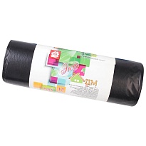 Мешки для мусора 220 л, черные, в рулоне 10 шт., ПВД, 29 мкм, 1100х830 мм, Концепция Быта ЭкоДом, 604924 в Чехове