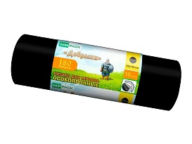 Мешки для мусора 180 л, ароматизированные, черные, в рулоне 10 шт., ПВД, 100 мкм, 1100х930 мм, Добрыня, Dob18010black в Чехове