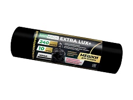 Мешки для мусора 240 л, черные, в рулоне 10 шт., ПВД 60 мкм, 1300х930 мм, EXTRA LUX+, 24010115 в Чехове