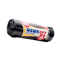 Мешки для мусора 60 л, черные, в рулоне 20 шт., ПНД, 9 мкм, 700х600 мм, МЕШКОFF, 4045 в Чехове